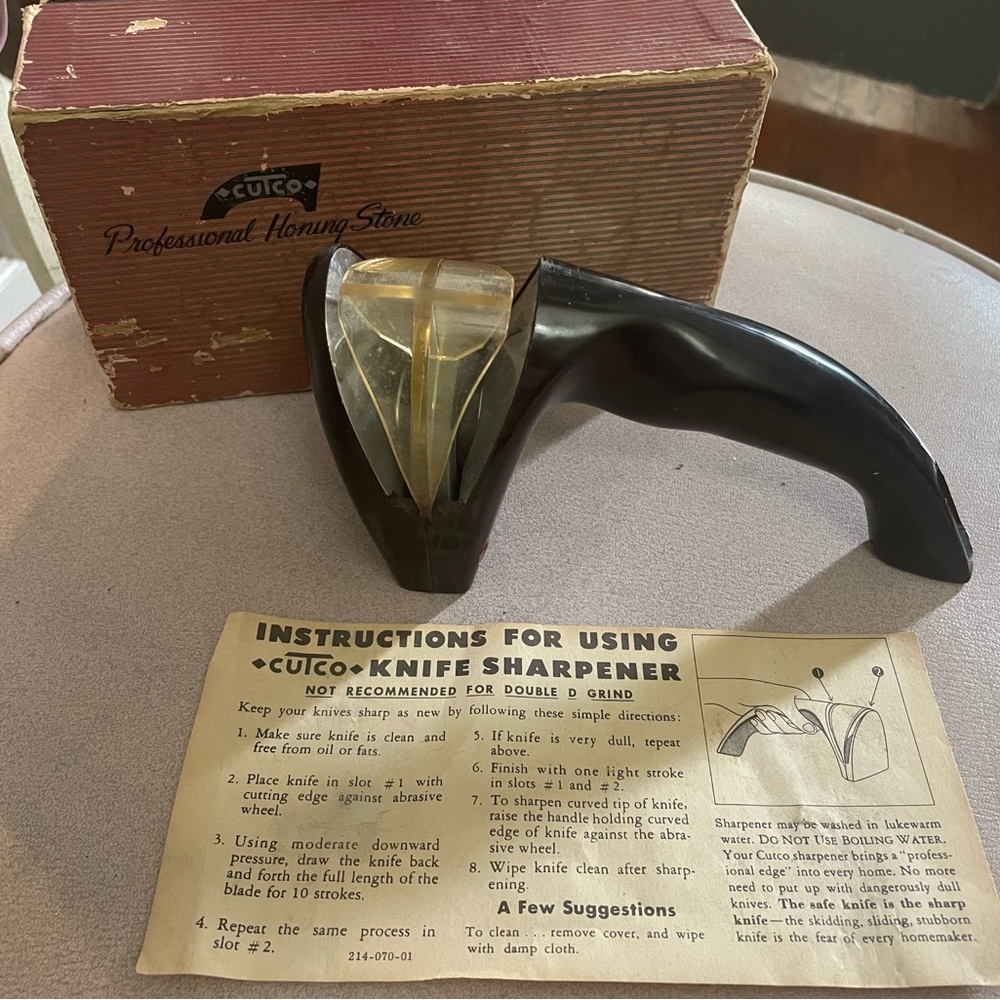 Cutco Professional Knife Honing Stone Sharpener in Original Box MCM Vintage 1950